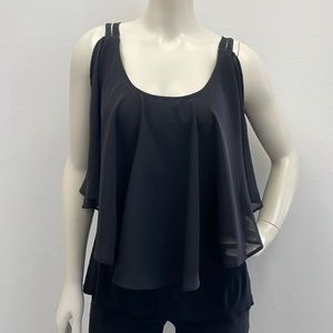 Black Flowy Sleeveless Top
